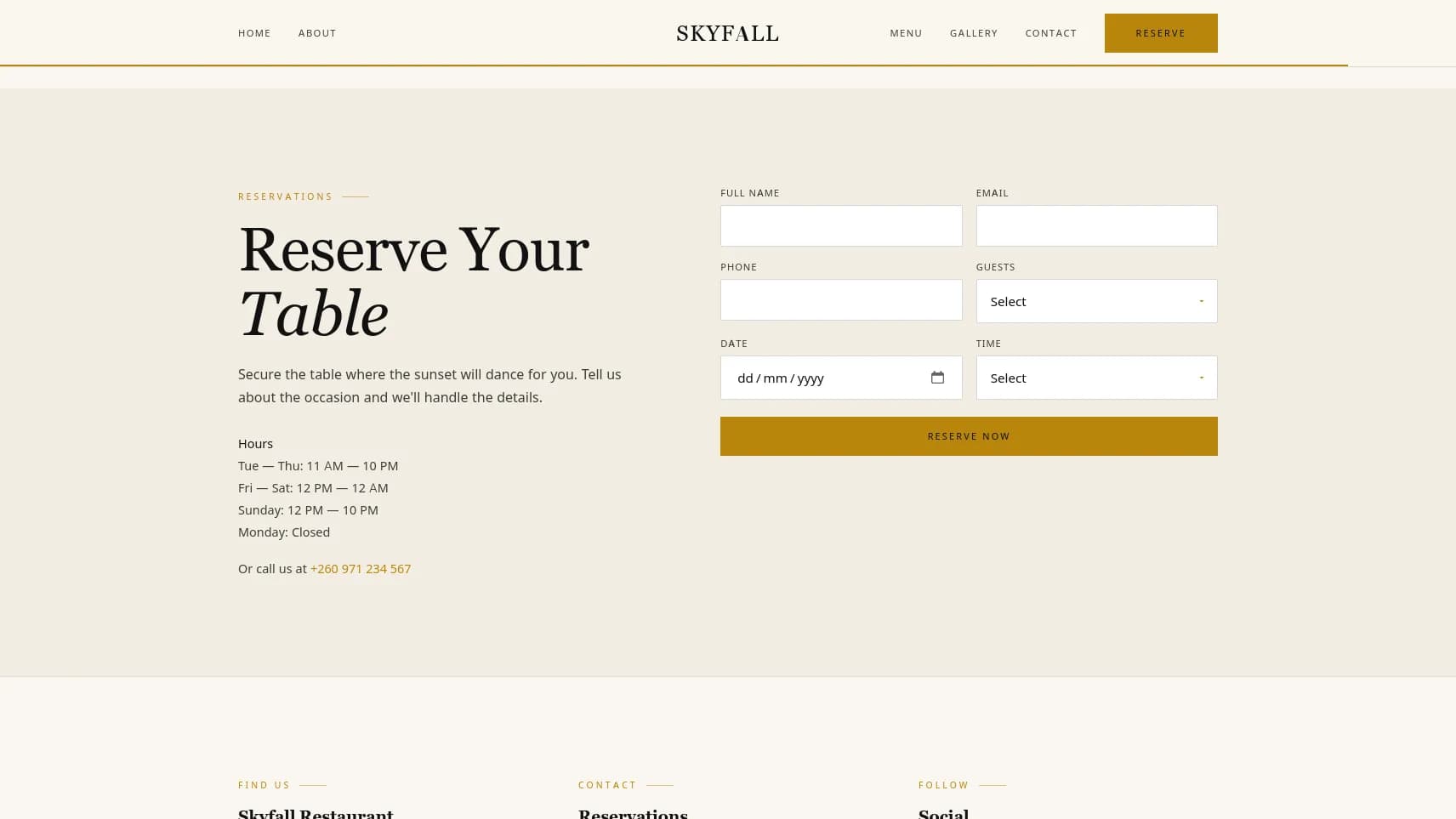 Skyfall Restaurant, page 5